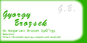 gyorgy brozsek business card